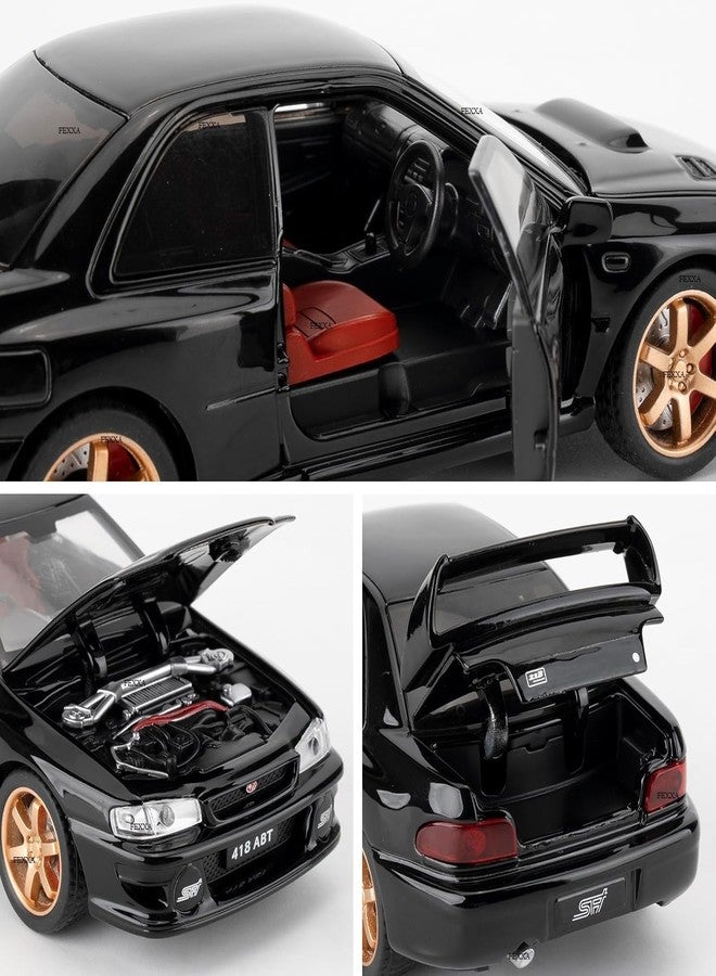 FEXXA سيارة FEXXA 1/32 متوافقة مع سيارة سوبارو إمبريزا WRX STI النموذجية، لعبة سيارة قابلة للتحصيل تعمل بالسحب للخلف مصنوعة من المعدن المصبوب مع أصوات وأضواء للأطفال والأولاد والبنات والكبار، هدية (أسود) - Image 5